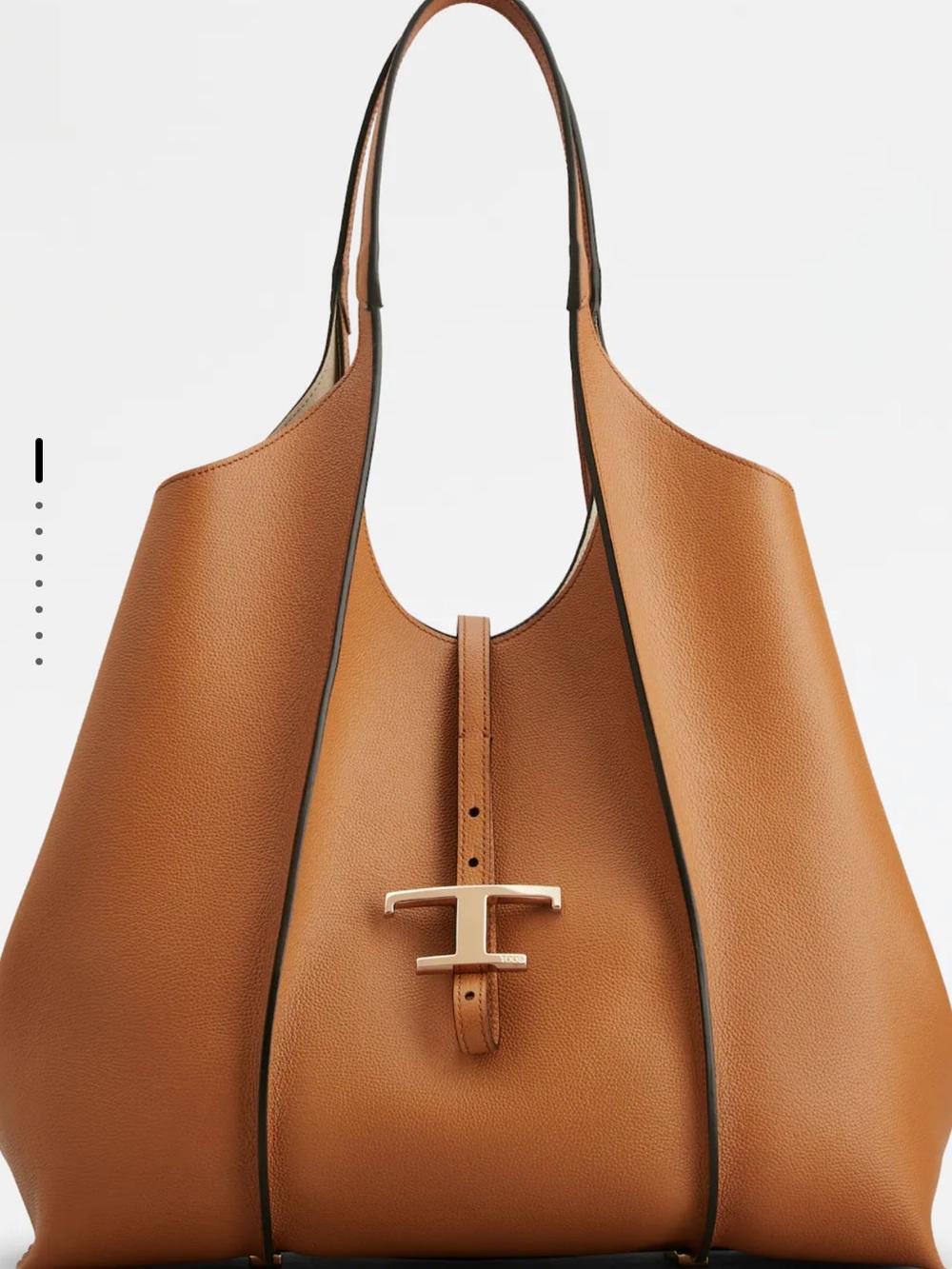 Tod's Cognac Leather Tote with Gold T Hardware